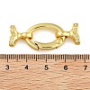 Rack Plating Brass Micro Pave Clear Cubic Zirconia Fold Over Clasps KK-A234-003G-01-3