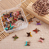 30Pcs 15 Colors Walnut Wood Star Stud Earrings EJEW-FW0001-02-7
