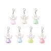 Heart Angel ABS Plastic Imitation Pearl & Acrylic Pendant Decorations HJEW-JM03528-01-2