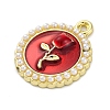Rack Plating Alloy Enamel Pendants PALLOY-R450-04G-2