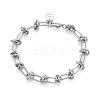 Brass Paperclip Chain Bracelets for Women BJEW-N032-02P-2