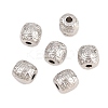 Tibetan Style Alloy Barrel Beads TIBEB-5178-P-RS-3