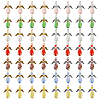 56Pcs 7 Color Electroplate Glass Pendants PALLOY-AB00116-1