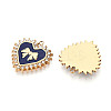 304 Stainless Steel Pave Crystal Rhinestone and Enamel Pendants STAS-T068-31B-2