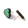 20Pcs 5 Style Saint Patrick's Day Green Wood Stud Earrings EJEW-FS0001-11-6