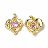 Brass Micro Pave Cubic Zirconia Pendants KK-P223-51G-01-1