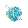 Glass Beaded Round Sphere Links PALLOY-MZ00874-04-3