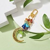 Alloy Hollow Moon & Lampwork Mushroom Pendant Decorations HJEW-JM01612-01-2