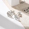 Rack Plating Brass Micro Pave Clear Cubic Zirconia Stud Earrings EJEW-K299-01P-G-2