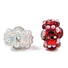 Inlay Glass Polymer Clay Rhinestone Rondelle Beads CLAY-A004-02-3