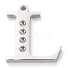 Tarnish Resistant 304 Stainless Steel Letter Pendant Rhinestone Settings LS-STAS-J028-01L-1