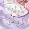 Heart Angel ABS Plastic & Acrylic Imitation Pearl Pendant Decorations HJEW-JM03160-02-1