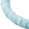 Flat Round Handmade Polymer Clay Heishi Beaded Stretch Bracelets BJEW-JB11711-01-4