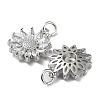 Rack Plating Brass Clear Cubic Zirconia Pendants KK-B078-01P-2
