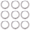 24Pcs 303 Stainless Steel Textured Hoop Earrings for Women EJEW-SC0001-78-6
