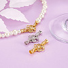2Pcs 2 Colors Brass Micro Pave Clear Cubic Zirconia Fold Over Clasps ZIRC-PJ0001-11-5