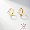 Real 18K Gold Plated 925 Sterling Silver Hoop Earrings OB9176-3-2