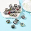 Platinum Plated Alloy Grade A Rhinestone European Beads CPDL-J022-11x6mm-P-5