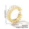 Brass Glass Cuff Rings ZQ1341-9-1