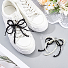 4Pcs 2 Styles Bowknot Resin Imitation Pearl Shoe Charms FIND-GA0005-03B-5