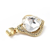 Real 18K Gold Plated Rack Plating Brass Micro Pave Clear Cubic Zirconia Pendants KK-C015-16G-13-3