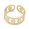 Ion Plating(IP) 304 Stainless Steel Enamel Cuff Finger Rings RJEW-L107-041G-01-2