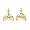 Brass Micro Pave Clear Cubic Zirconia Pendants KK-F930-08A-G-1