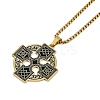 201 Stainless Steel Goth Knot Cross Pendant Box Chain Necklaces NJEW-M010-05G-1