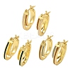 Two-layer Oval Brass Enamel Hoop Earrings EJEW-S252-03D-G-2