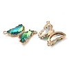 Brass Pave Faceted Glass Connector Charms FIND-Z020-04O-2