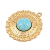 304 Stainless Steel with Synthetic Turquoise Pendants STAS-H253-01D-G-2