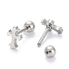 Tarnish Resistant 201 Stainless Steel Barbell Cartilage Earrings EJEW-R147-31-3