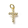 Brass Micro Pave Cubic Zirconia Charms KK-P295-54G-1