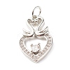 Brass Micro Pave Clear Cubic Zirconia Pendants ZIRC-P094-07P-RS-1