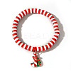 Elegant Christmas Handmade Polymer Clay Heishi Beaded Stretch Bracelets MV9996-23-1