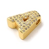 Brass Micro Pave Clear Cubic Zirconia Charms ZIRC-C009-01G-A-2