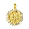 Brass Micro Pave Clear Cubic Zirconia Pendants KK-H472-46A-G-1