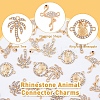 60Pcs 3 Styles Summer Theme Alloy Crystal Rhinestone Connector Charms ALRI-DC0001-02-4