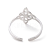 Non-Tarnish 304 Stainless Steel Sailor's Knot Open Cuff Ring RJEW-P037-03P-3