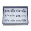 Ion Plating(IP) Adjustable 304 Stainless Steel Cuff Ring RJEW-MSMC002-14-4