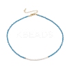 Natural Pearl & Faceted Glass Beaded Necklace for Teen Girl Women NJEW-JN03737-3