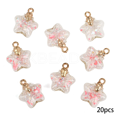 20Pcs Luminous Glass Pendants FIND-YW0009-11A-1