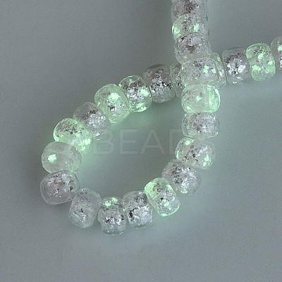 Luminous Handmade Silver Foil Glass Beads Strands FOIL-N029-02B-02-1
