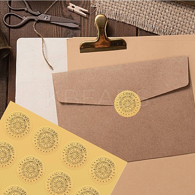 34 Sheets Self Adhesive Gold Foil Embossed Stickers DIY-WH0509-084-1
