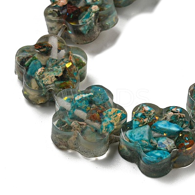 Dyed Natural Imperial Jasper with Resin Beads Strands G-G083-G01-01-1