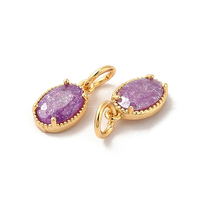 Real 18K Gold Plated Brass Micro Pave Cubic Zirconia Pendants KK-M243-07G-05-1