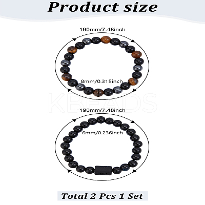 Natural Mixed Gemstone Stretch Bracelets BJEW-LP0001-25D-1