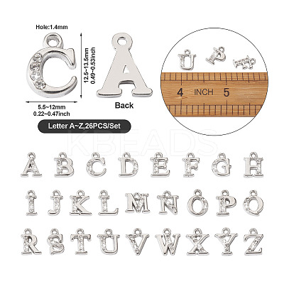 Alloy Rhinestone Charms ALRI-T008-01P-1