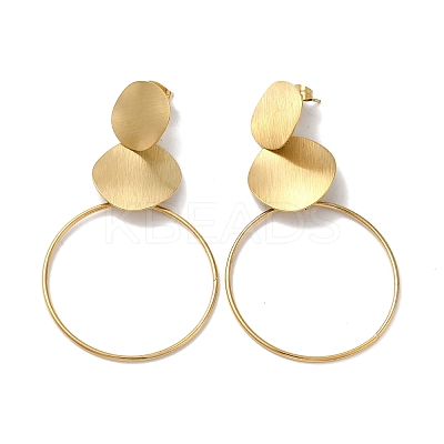 304 Stainless Steel Ring Dangle Stud Earrings for Women EJEW-Q781-29G-1