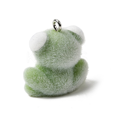 Flocking Opaque Resin Pendants RESI-G123-01R-1